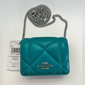 Coach Mini Wallet On A Chain With Puffy Diamond Quilting